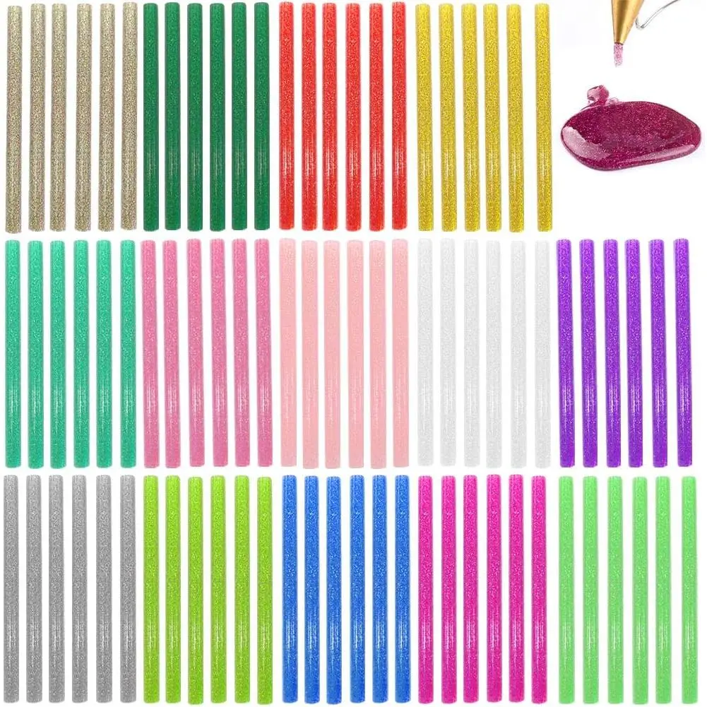 Glitter Hot Glue Sticks for Hot Glue  14 Colors 84 Pack Bulk Colored Glitter Glue Stick for Mini Glue  Sticks 7mm 100mm Mini Glue Sticks for DIY Art Craft Repair Colored Hot Glue  Sticks