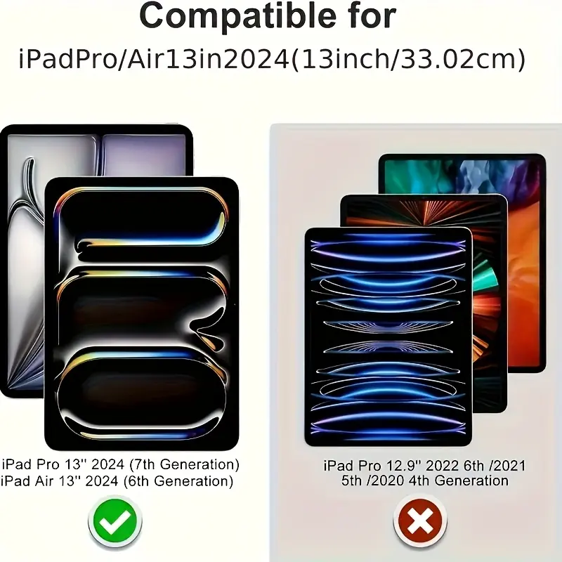 2-piece set suitable for For iPad Pro 13 2024, M4 iPad Air 13 M2 2024 Tablet- ultra sensitive, high-definition, 9H hardness, smooth Tempered Screen Film screen protector Tempered Glass Protector
