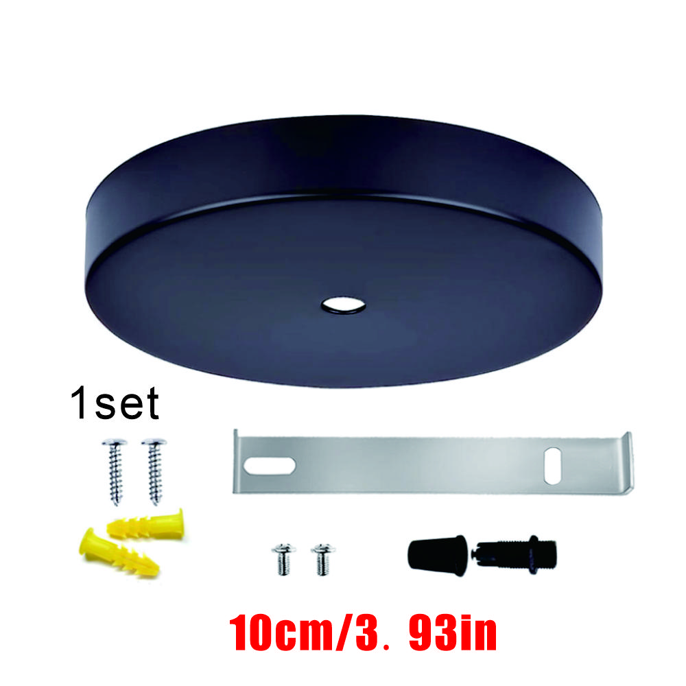 1 Set Industrial Matte Black Ceiling Canopy Kit - Automotive/Motorcycle Decorative Light Mounting Plate with Hardware Included for Installation, Versatile Use, No Voltage Needed