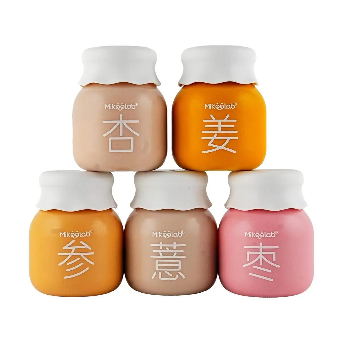 MikooLab Herbal Milk Tea Set 5 Cans - Red Dates Longan Barley Red Bean Almond Yam Ginger Turmeric Ginseng