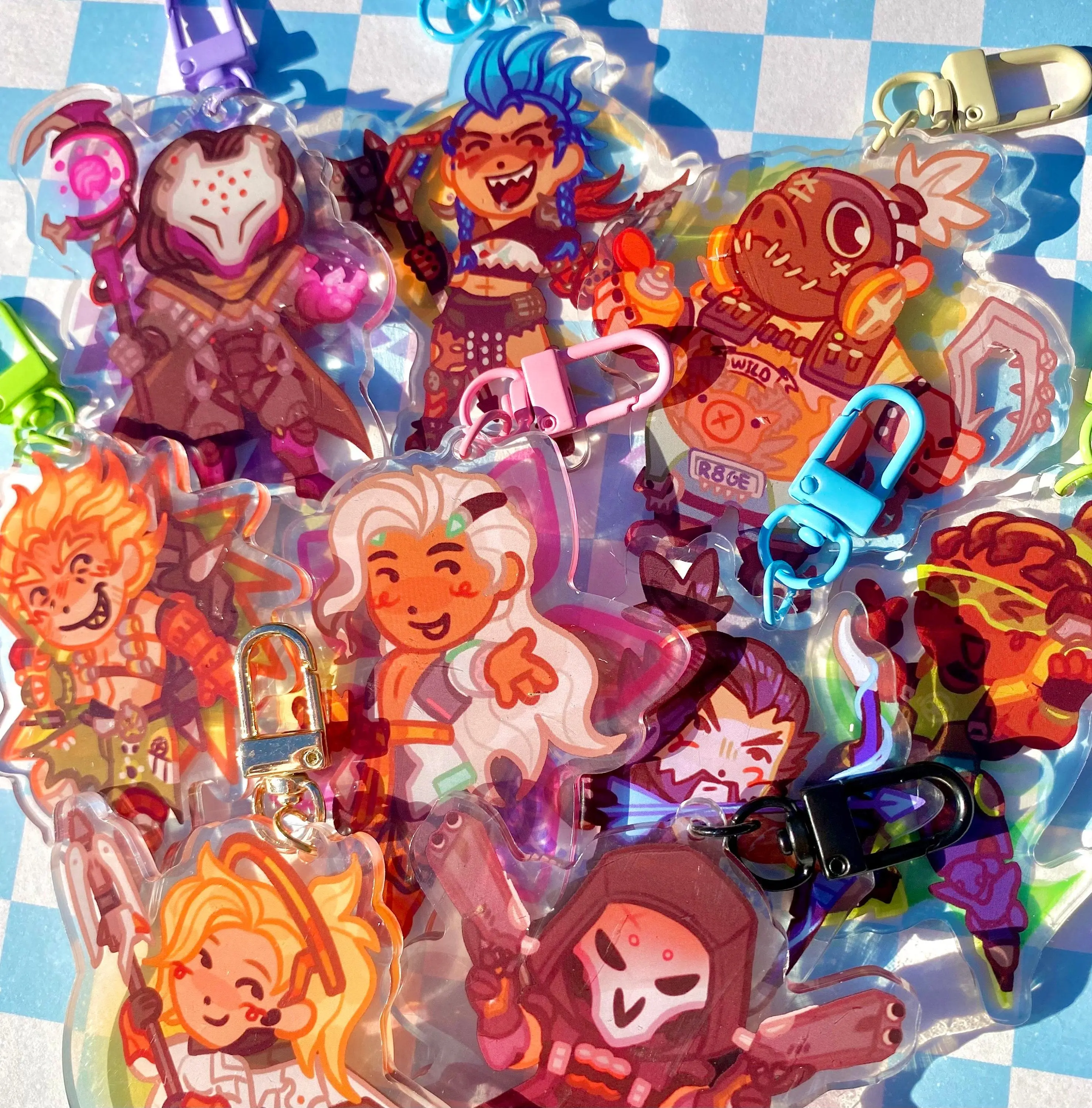 Overwatch acrylic charms - Junkerqueen, Ramattra, Junkrat, Reaper, Mercy, Lifeweaver - Cute Characters, Kawaii Bag Charm for Keys, Backpack & Gifts, Collectible Fan Accessory, Aesthetic Game Merch!