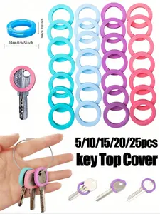 Silicone Elastic Keycap Set, Flexible Key Cover, Key Identifier Tag, Easy Recognition Door Key Ring, Protection Keychain, Keychain Covers, Key Protector, Keychain Accessories, Keychain Tags (random Color)