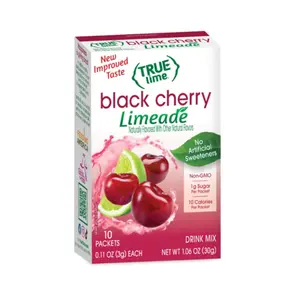 True Citrus TRUE LIME Black Cherry Limeade Drink Mix (10 Packets) | No Artificial Sweeteners, Low Calorie | Water Flavor Packets & Water Enhancer with Stevia