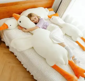 74.8 inch Cute Big White Geese Pillow Plush Toy -- Soft Stuffed Goose Animal Cushion, Nap Pillow for Bed Sofa Home Decor, Gift for Kids Girls Adults