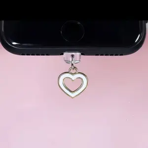 Mobile Phone Dust Plugs - Creative Heart-Shaped Mobile Phone Dust Plug Pendant - Compatible with iPhone, Type-C, and Android Dust Plugs - Compact and Practical - Perfect as a Small Gift - Cell Phone Charm