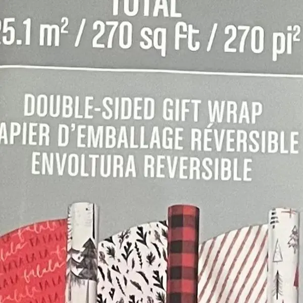 Kirkland Signature Wrapping Paper & Bows 270 sq ft Double-Sided Contemporary Holiday Patterns with Foil & Geometric Accents Premium Paper
