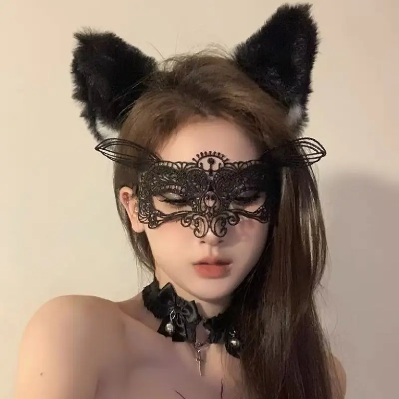 Lace Eye Mask for Adults, Hollow Out Design, Half Face Princess Party Masquerade Mask, Spooky Halloween Mask, Role Play Costume Accessory, Mask Cosplay