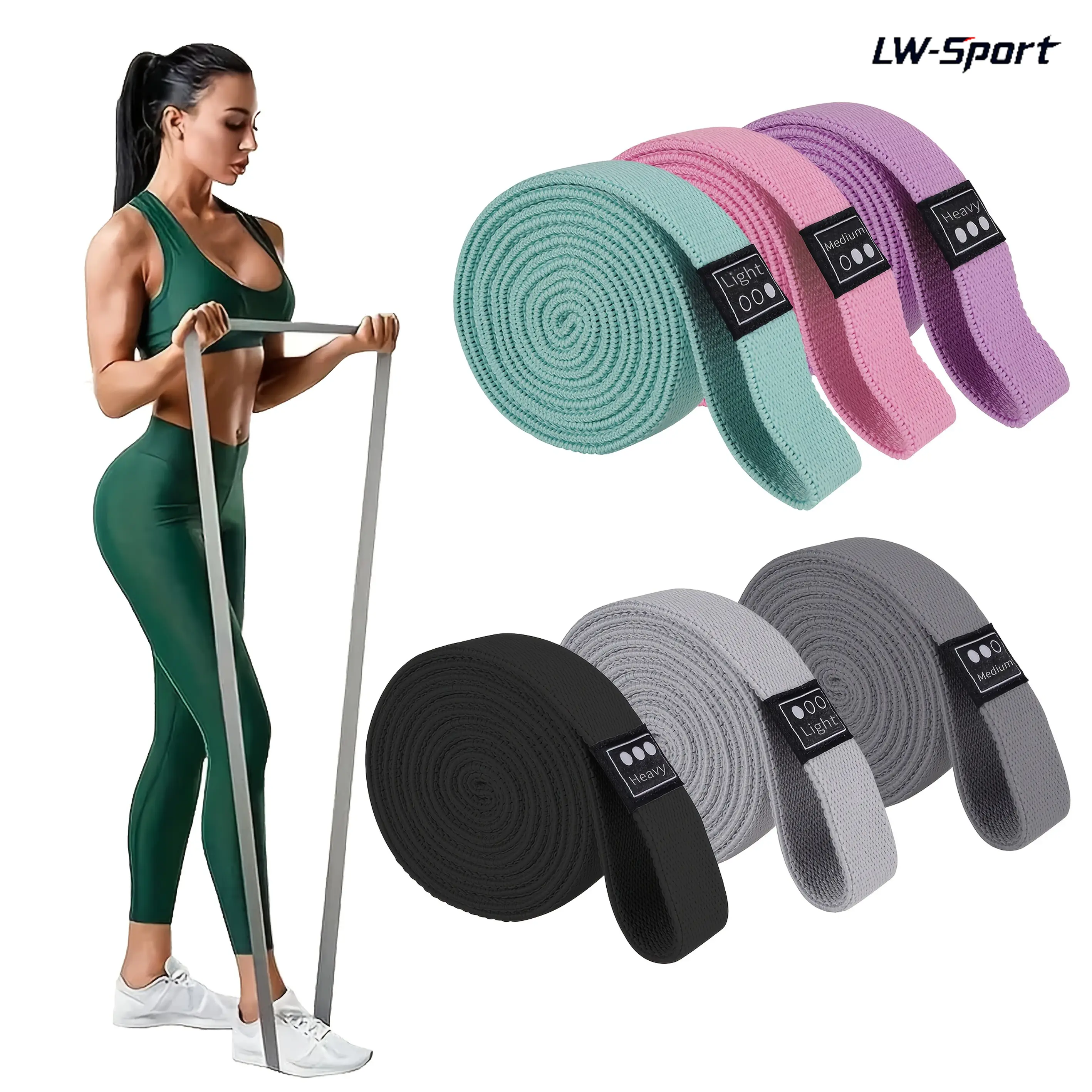 3pcs Long Fabric Resistance Bands Set, 3 Levels Different Resistance Non Slip Pull Up Assistance Bands, Durable Stretch Exercise Bands for Gym Yoga Pilates Stretching Strength Training Physical Therapy