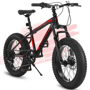 【Bellemave】Kids' Bike 20 Inch Wheels Fat Tire Bike, 4" Wide Fat Tire Snow Mountain Bike Ages 8-12 Year Old, Steel Frame, 7 Speed Teenager Children Kids' Bicycles