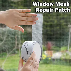 Window Screen Repair Tape, Fiberglass Mesh Repair Tape – Sturdy Gray Bonding Strip for Fixing Window and Door Screens (2inch x 157.5inch)