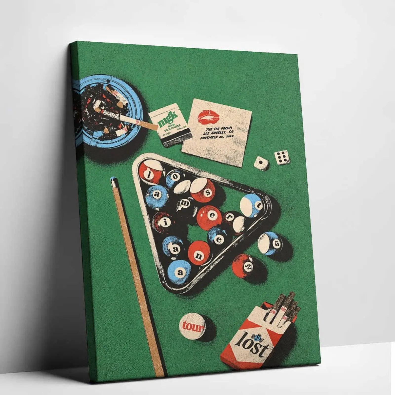 Retro Billiards Canvas Wall Art - Vintage Pool Poster Print, Aesthetic Graphic Decor for Man Cave, Mens Room Decor