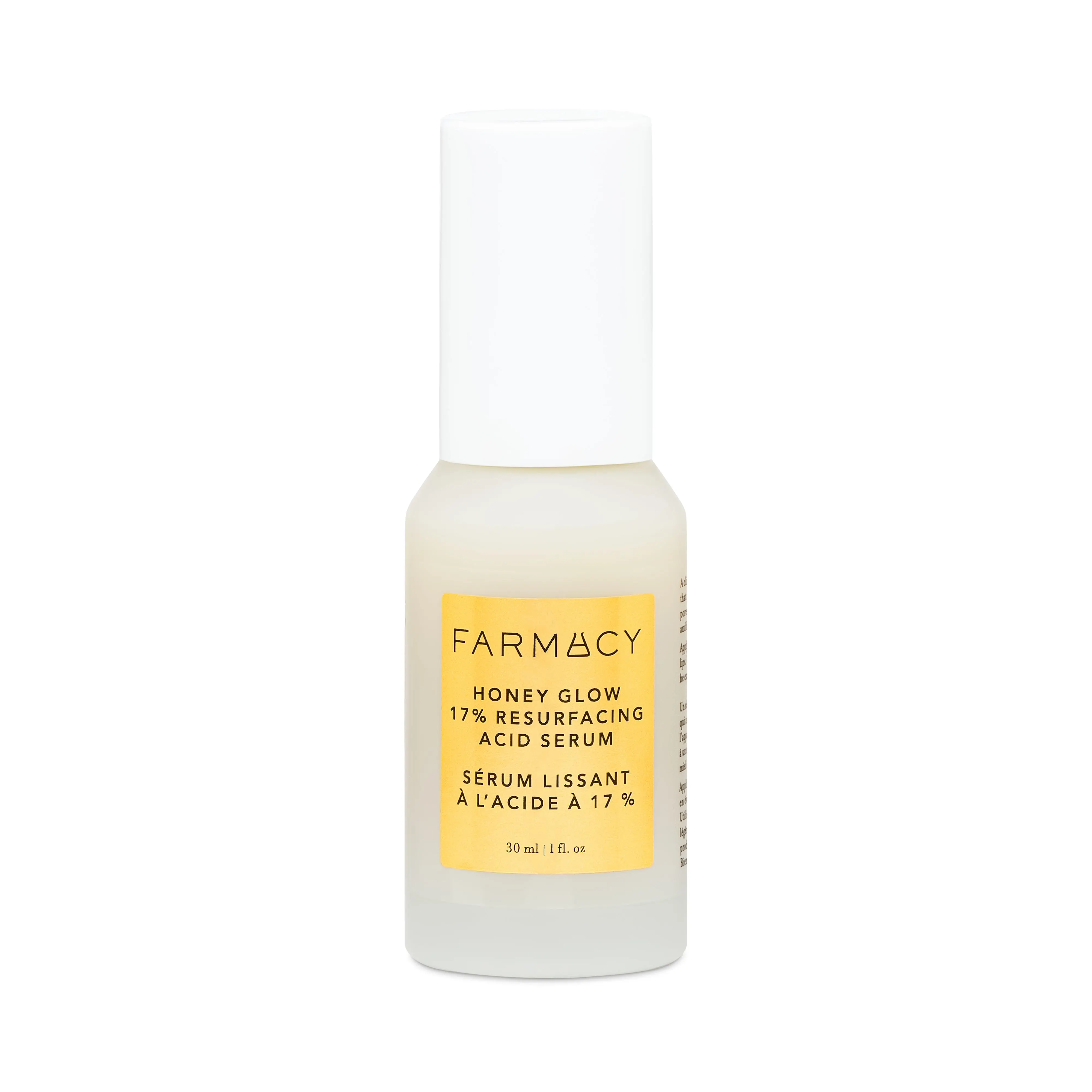 Farmacy Beauty Honey Glow 17% AHA+BHA Resurfacing Acid Serum - Hypoallergenic 30ml Exfoliant Night Serum for Hyperpigmentation, Brightening, Daily Soothing, Clarifying, Smooth Skin & Glow Up