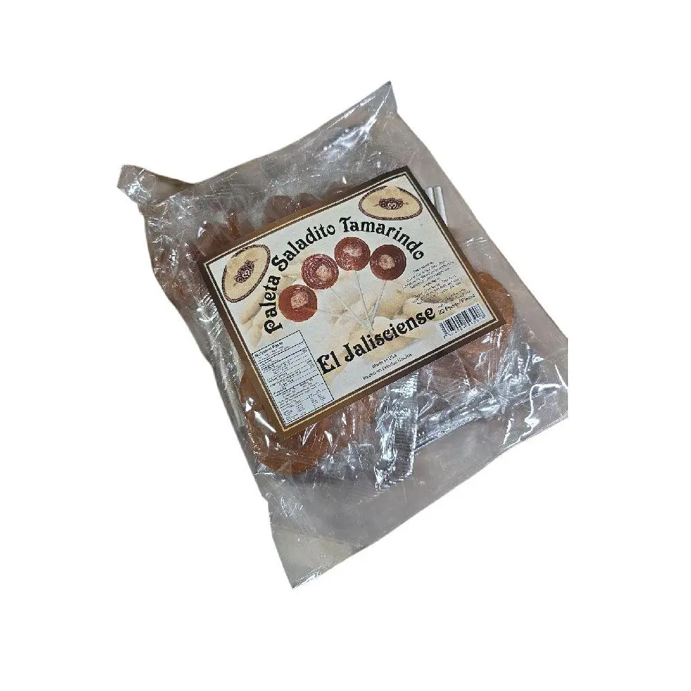 El Jalisciense Lollipops with Tamarind or Mix Flavors and plum center 20-Pops in a Bag  14-oz Mexican Candy Fruit Flavored Sweet