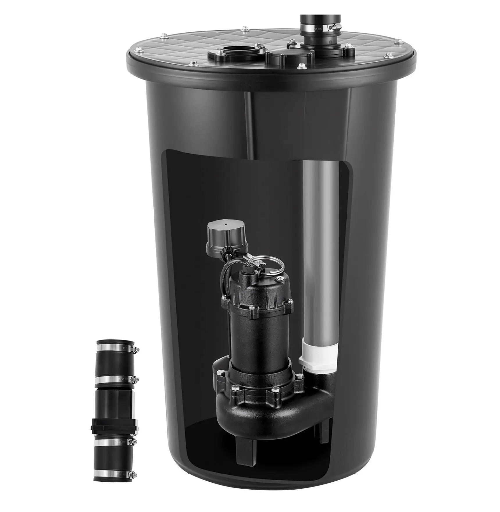 Sewage Pump System 1/2 HP 4800 GPH - Cast Iron Pump & Basin Kit Default