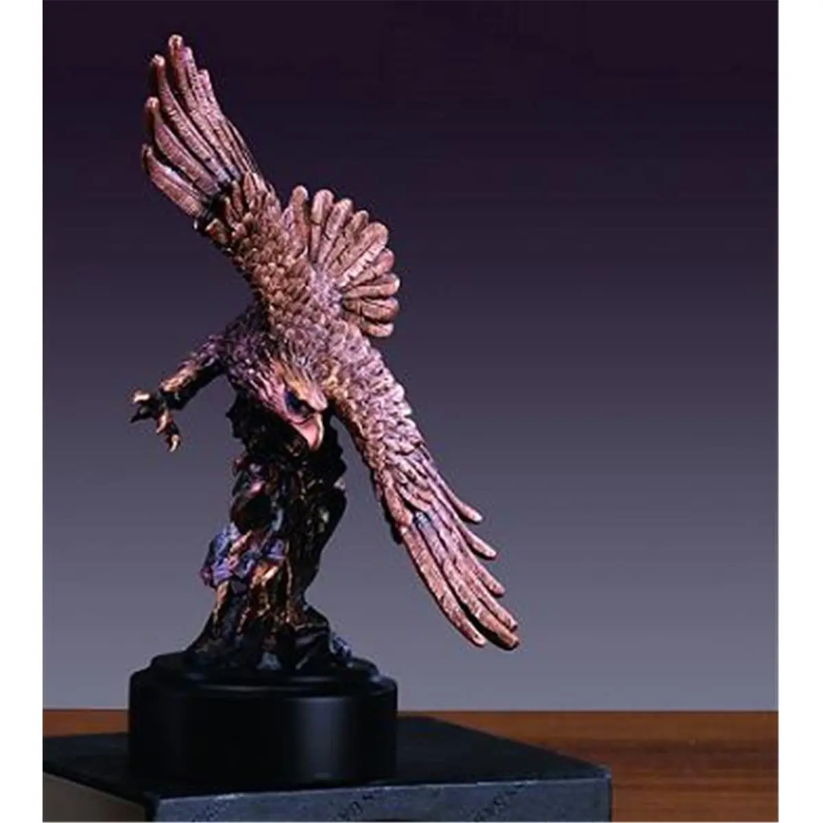 212 MAIN Cold Cast Heavy-Weight Resin Bronze Eagle Ornament - Bronze-Plated Resin Animal Sculpture by Marian Imports F, 6x4x9.5 in. Indoor Home Decoration Statue for Display, Resin Animal Sculptures