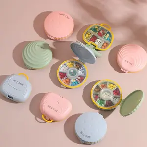 Sealed Moisture-Proof Pill Box Portable Mini Colorful Large Capacity Travel Medicine Organizer Student Daily Use Storage Case Dustproof Medicine Organizer Supplement Organizer Vitamin Organizer