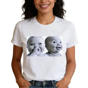 🤖👶Viral AI Laughing Meme T-Shirt – Featuring Giggling Baby & Playful Artificial Intelligence Graphic, Ultra-Soft Cotton, Breathable & Comfortable, Casual Round Neck Tee for Men & Women, Perfect for All Sizes, Trendy & Must-Have for Meme Lovers