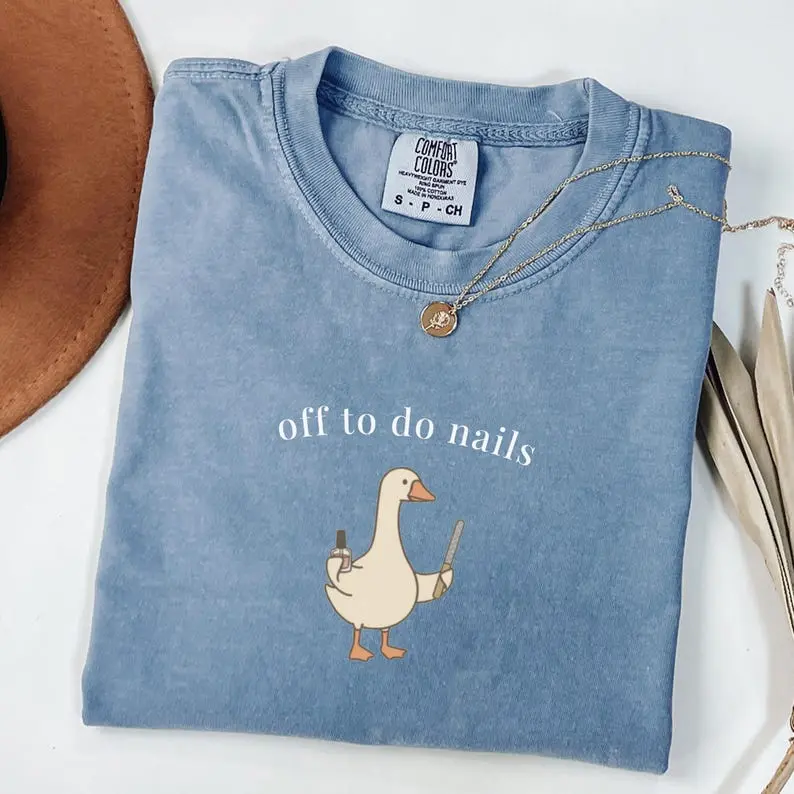 Comfort Colors® Funny Nail Tech Goose Shirt, Nail Tech Shirt, Nail Artist Gift, Nail Tech Mothers Day Gift, Cute Manicurist Tee
