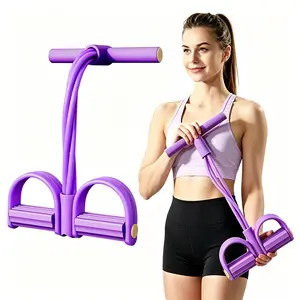 Portable 6-Tube Pedal Resistance Band Trainer, Elastic Pull Rope Fitness Equipment, Bodybuilding Gym-Style Multi-Exercise Train Resistance Bands for Home Workouts & Yoga Stretching Home Gym Kit, Bodybuilding Resistance Bands