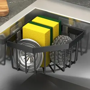 Space-Saving Triangle Wall-Mounted Storage Basket, Home Organizer, No-Drill Bathroom Organizer, Kitchen Sponge Drainage Multi-Functional Hanging Rack