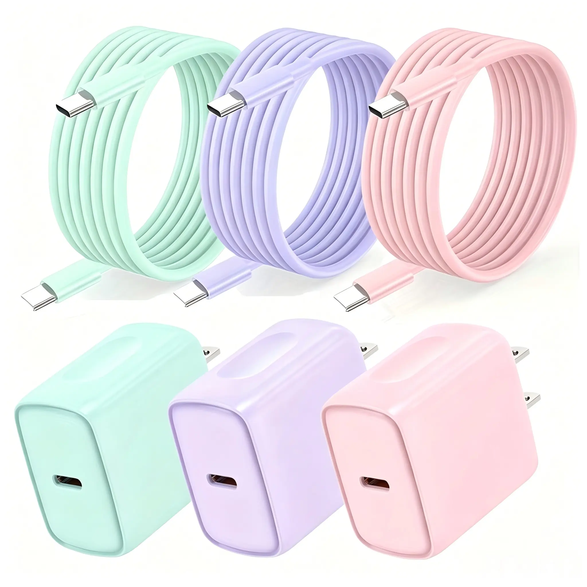 [3PCS]For iPhone 17/16 Charger Fast Charging, 20W USB C Charger Block Type C Charger 6ft Cord Wall Charger Compatible for LPhone 15-17 Series, Galaxy S25/S24+ And More