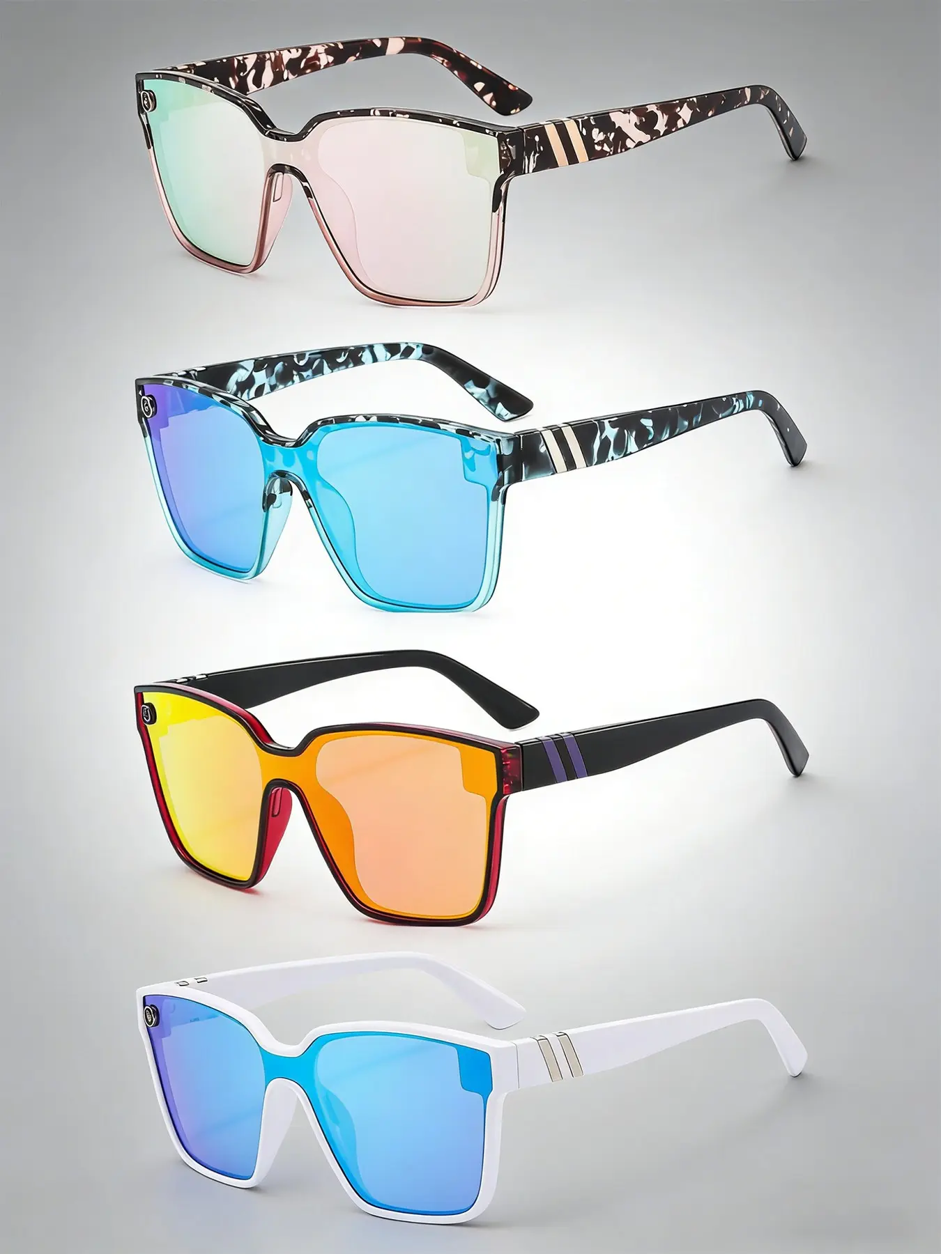 Unisex Stylish Trendy Tinted Lens Full Frames Fashionable Sunglasses, Lightweight Durable Summer Sunglasses, Outdoor Sports Driving Fishing Uv Protection Sunglasses, Fashion Accessories for Outdoor Activities, Sun Protective Eyewear, Stylish Shades