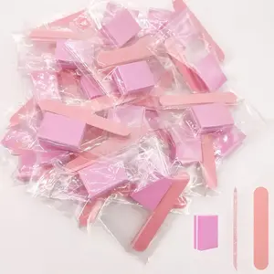 30pcs Pink Nail Art Kit Basic Nail Tools: Disposable Mini Nail File, Buffer Pad & Stick Set Diy Nails for DIY Jewelry Polishing and Manicure Nail Care Tool