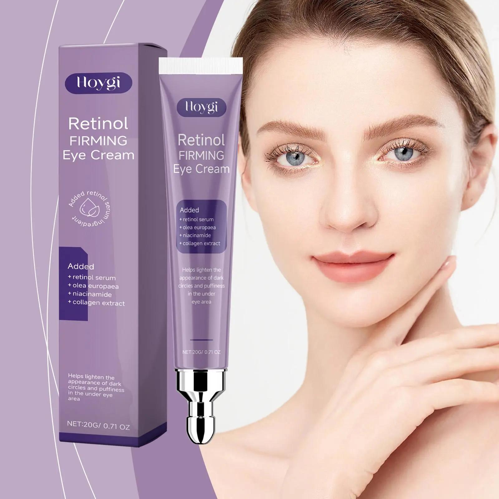 Hoygi Retinol Firming Eye Cream, Gently Nourishes And Careens Skin With A Smooth, Hydrating And Delicate Firming Eye Cream