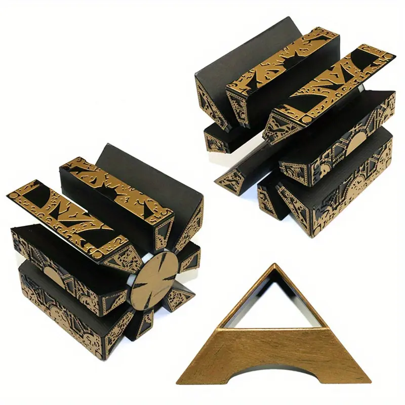 Working Lemarchand Lament Configuration Wooden Cube Puzzle Box - Unisex No Variant1 Hellraiser Moveable Portable Home Decor, Kid Birthday Party Gift Game