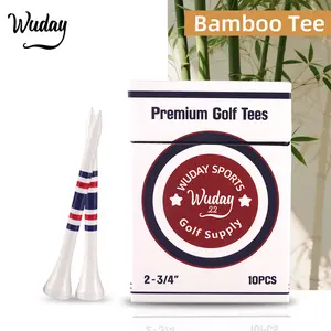 WUDAY 10pcs Durable Golf Tees Premium Bamboo Wood Golf Tee Gift Pack Golf Equipment