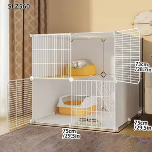 Multi-Layer Cat Cage for Multiple Cats, Indoor Free Space Cat Cabinet, Small Pet Cage for Kittens, Escape Proof Kennel, Litter Tray, Model Xinghao Slz547