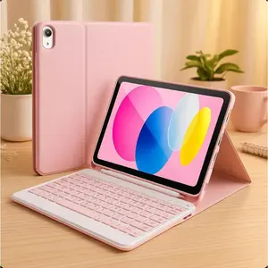iPad 11th Gen A16 and 10th Gen 10.9 Inch Case with Detachable Wireless Backlit Keyboard Folio and Pencil Holder