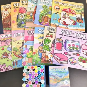 12-Piece Thick Coloring Book Set with 36 Colors, Coloring Book Markers, Cute Designs, Multiple Themes, Perfect for Daily Leisure & Holiday Gifts