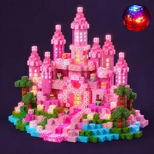 Glowing Magnetic Blocks, Princess Castle Style, Stem Educational Toy, Creative Building Set, Girl's Birthday Gift, Building Blocks Model