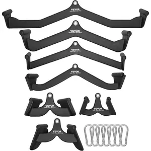 VEVOR LAT Pulldown Attachments, Cable Machine Rowing T - bar V - bar Tricep Pull Down Bar, Back Strength Training Rubber Coated Handle Grip, Bicep Curl Tricep LAT Pulldown Bar for Home Gym FitnessVEVOR Super Brand Day