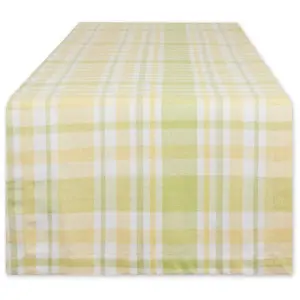 Design Imports 14" x 72" Lemon Bliss Plaid Tabl e Runner