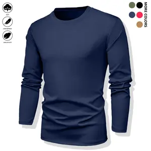 Men’s T-shirt — quick-drying and breathable, stretchy fabric that is lightweight, comfortable, and soft; suitable for wearing as an inner layer or as sleepwear.Solid-color basic long-sleeve undershirt