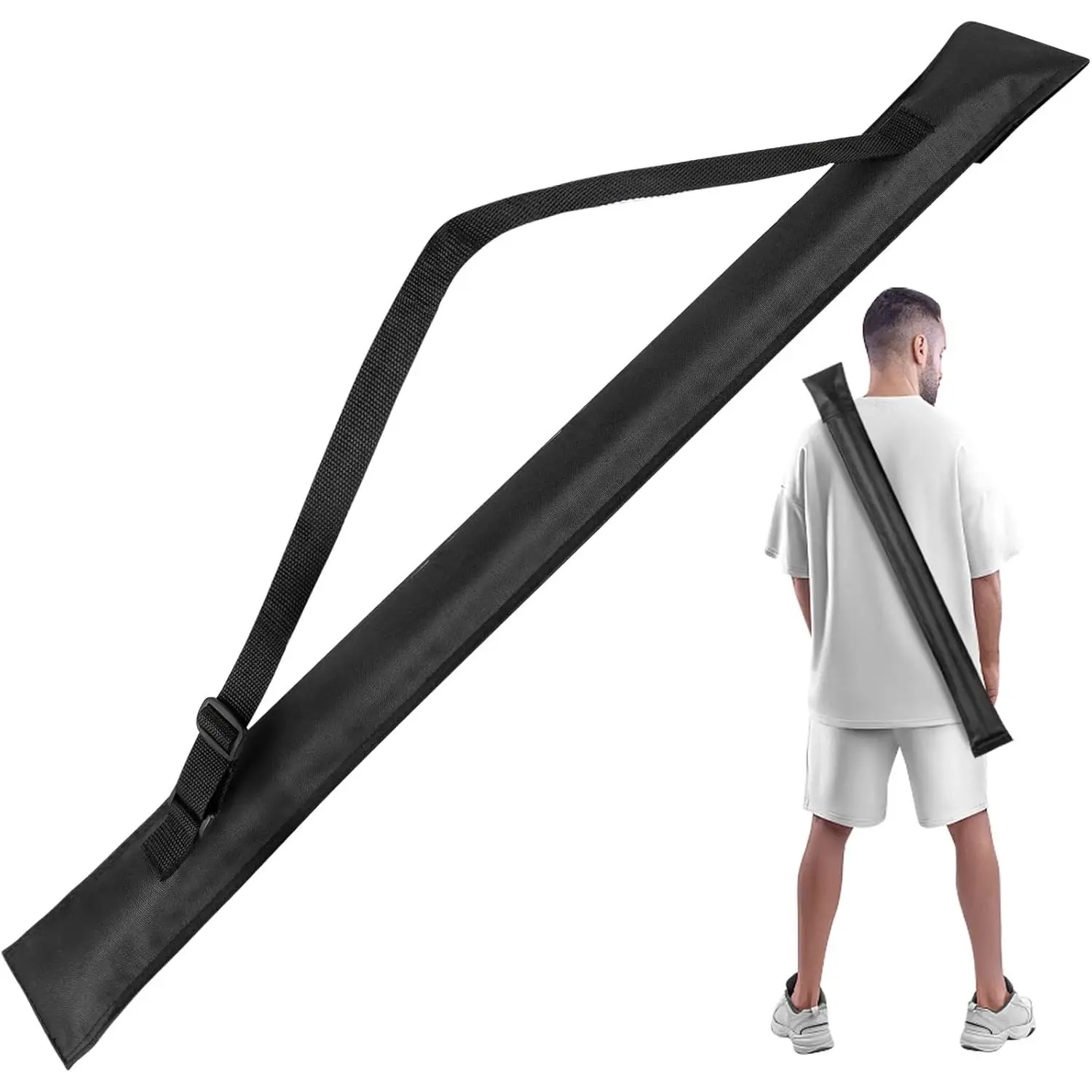 Pool Cue Case, Pool Stick Case for 1/2 Billiard Cue Stick Case, 32 Inches Long Snooker Storage Carrying Bag, Black