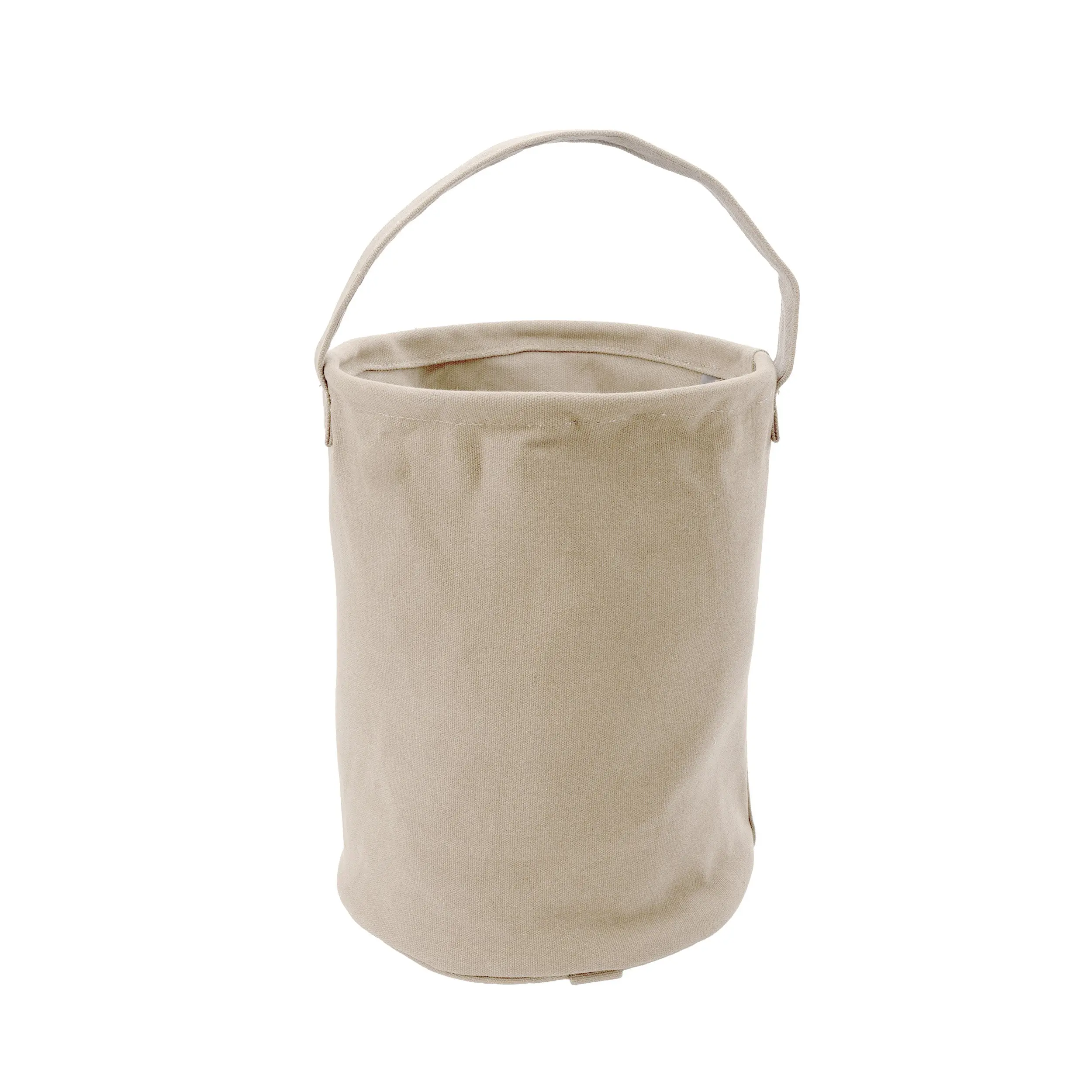Large 5 Gal. Khaki Natural Canvas Collapsible Bucket, 13" x 11" Portable Durable Home Care Bucket for Carrying Water and Tools