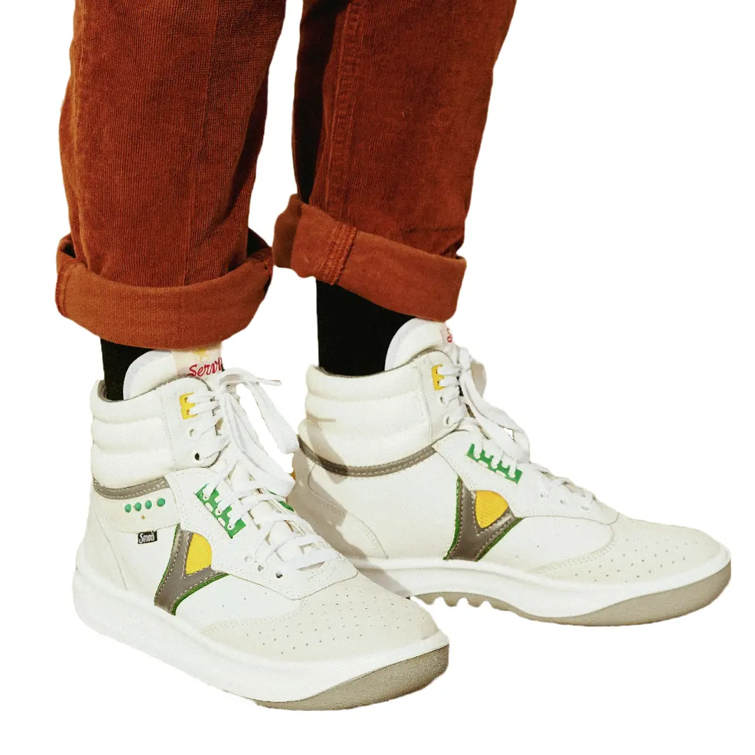 White Servis Cheetah High Top Sneakers