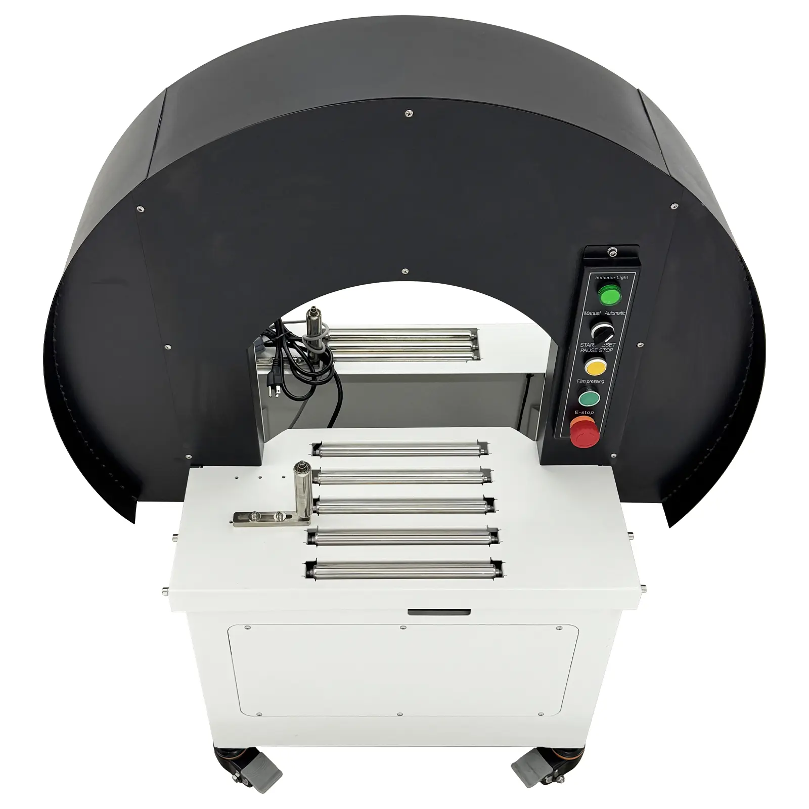 YOKOMA Semi-Automatic Progressive Film Wrapping Equipment 110V, Cross Sealing Stretch Packaging Machine for Factory Batch Packing