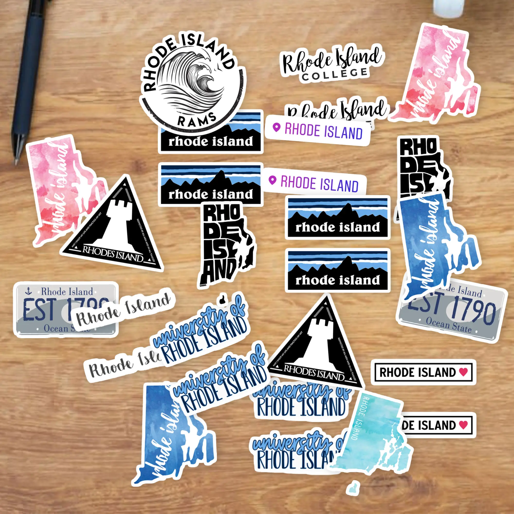 Stickers Pack 20 Pcs Rhode Skateboard Laptop Bike Island Aesthetic Bottle Car Water Colorful Luggage Waterproof Guitar Bumper Vinyl