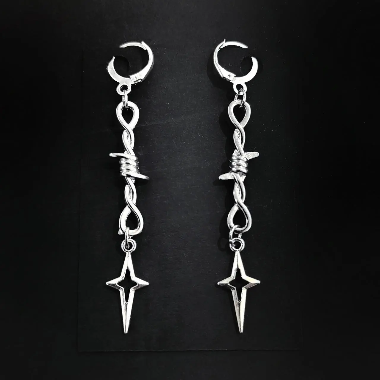 Barb Wire Star Drop Earrings
