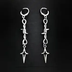 Barb Wire Star Drop Earrings