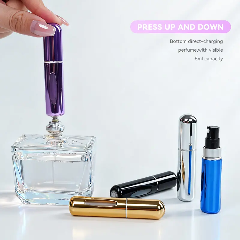 5 ml Refillable Perfume Atomizer – Leakproof, Travel Size, Bottom-Fill Spray Bottle!