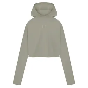 adidas Womens Fear Of God Athletics Crop Hoodie Casual Outerwear Casual - Grey