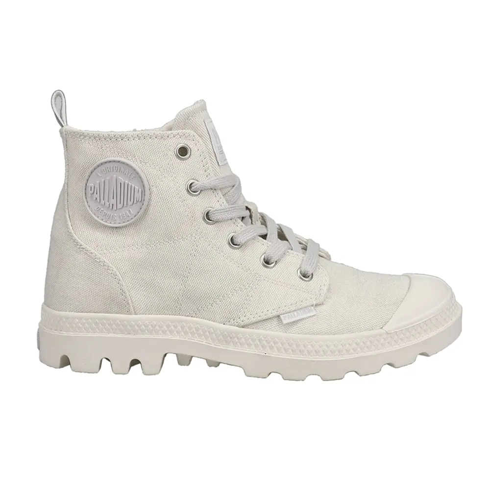 Palladium Womens Pampa Desert Wash Round Toe Lace Up Casual Boots Ankle Low Heel 1-2" - Off White