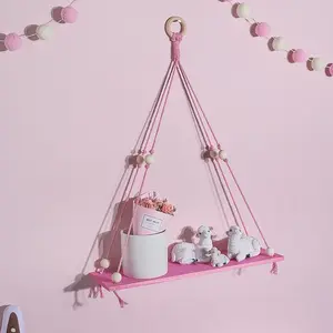 1 Piece Hand-woven Wooden Shelf, Wall Mounted Shelf, Wall Mount Design, Wall Decoration For Living Room, Bedroom, Study Room