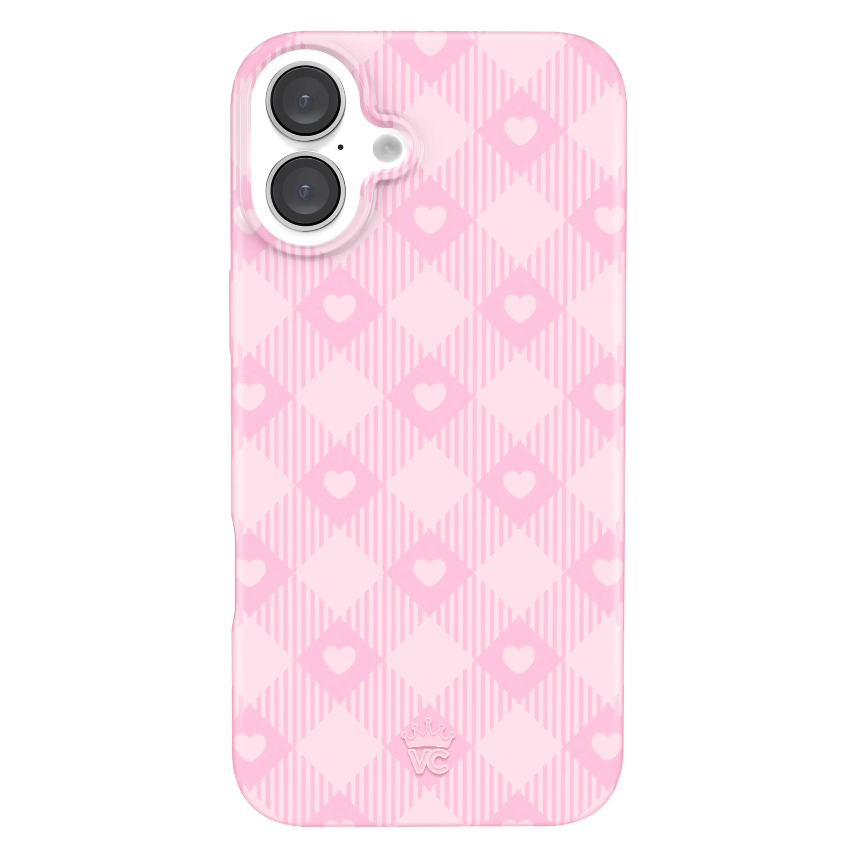Velvet Caviar Dolly Pink Gingham iPhone Casing - Cute Girly Smartphone, Cellphone Handheld Devices Case with Stylish Design and Shockproof Protection, Accessories