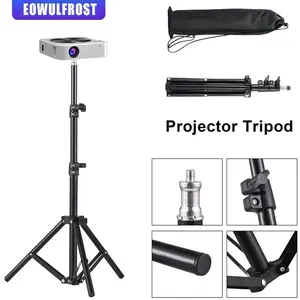 EOWULFROST 120cm Adjustable Floor Tripod Stand, Universal 1/4" Screw, Compatible with Projector, Camera, Ring Light, Portable & Retractable